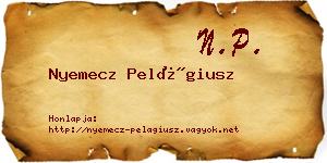 Nyemecz Pelágiusz névjegykártya